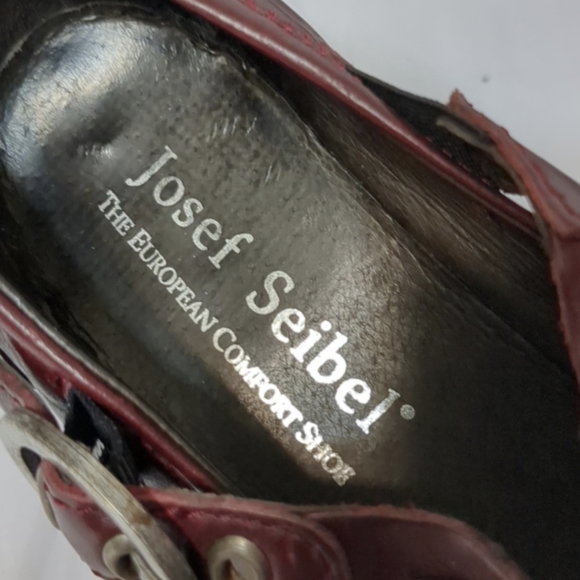 Josef Seibel Heeled Shoes Size 37 Burgundy Red Gorgeous Leather Made in Bulgaria - Picture 7 of 8